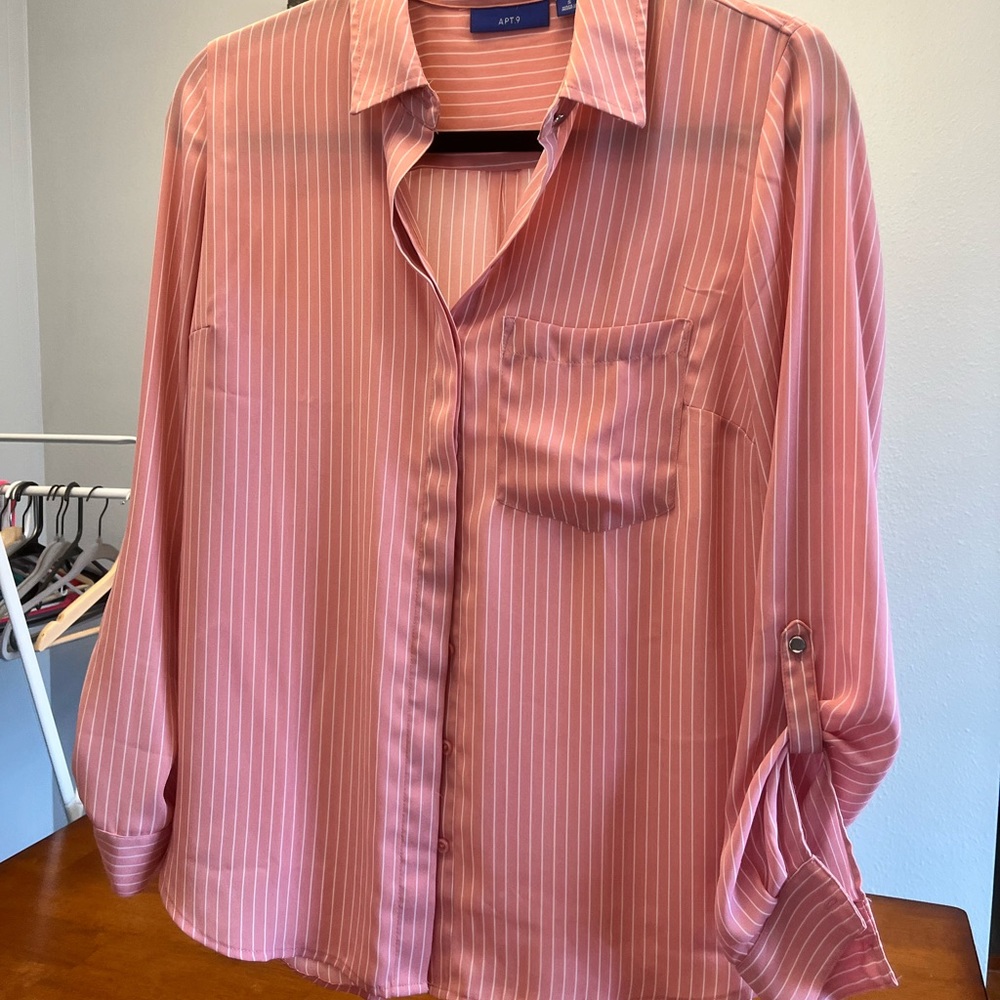 Apt. 9 Pink & White Blouse